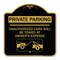 Signmission Private Parking Unauthorized Cars Will Towed Owners Expense Alum Sign, 18" L, 18" H, BG-1818-23268 A-DES-BG-1818-23268 - alternate 1